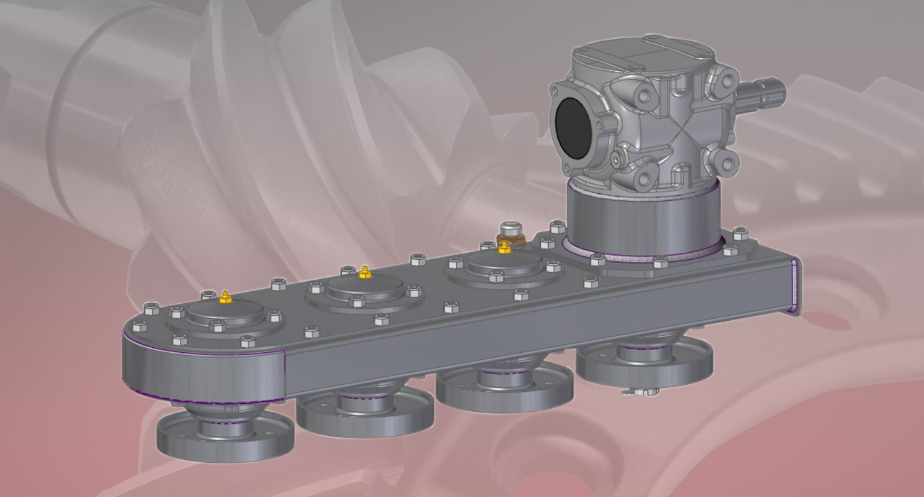 Inter-row harrow from 3 to 6 tine holders (COMPLETE TRANSMISSIONS SYSTEMS)