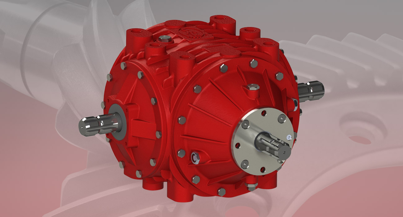 Reducers for shredders/rotary harrows - Series T162 (ORTHOGONAL SHAFTS)